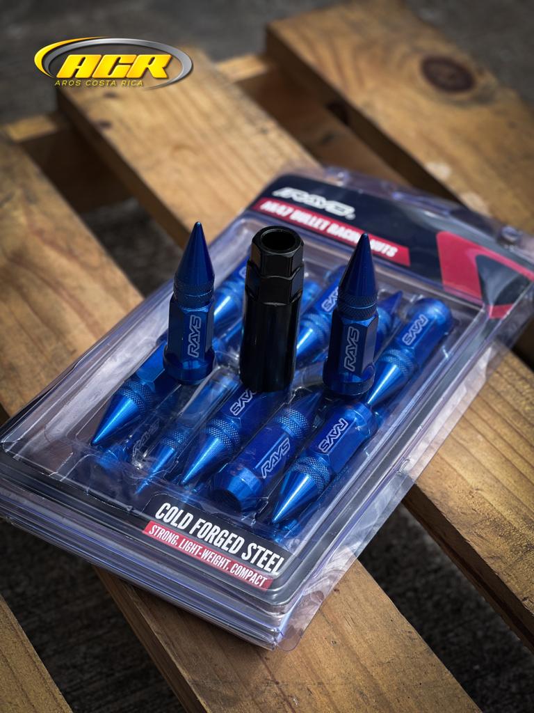 PT-12 TUERCAS DE PICOS DE HIERRO AZUL 12X1.25