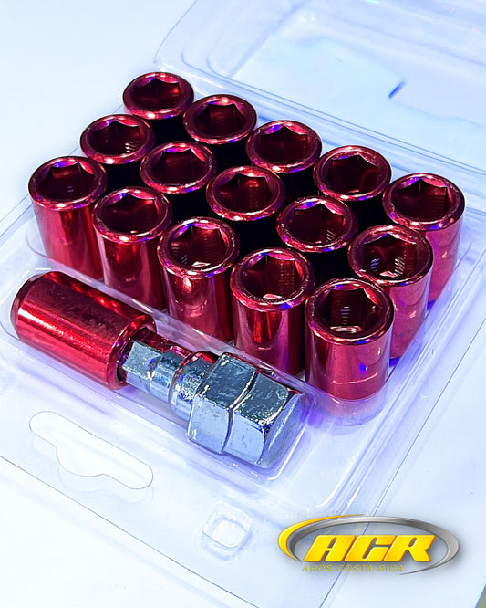 PT-02 TUERCAS ALLEN MEDIDA 12X1.25MM COLOR ROJO